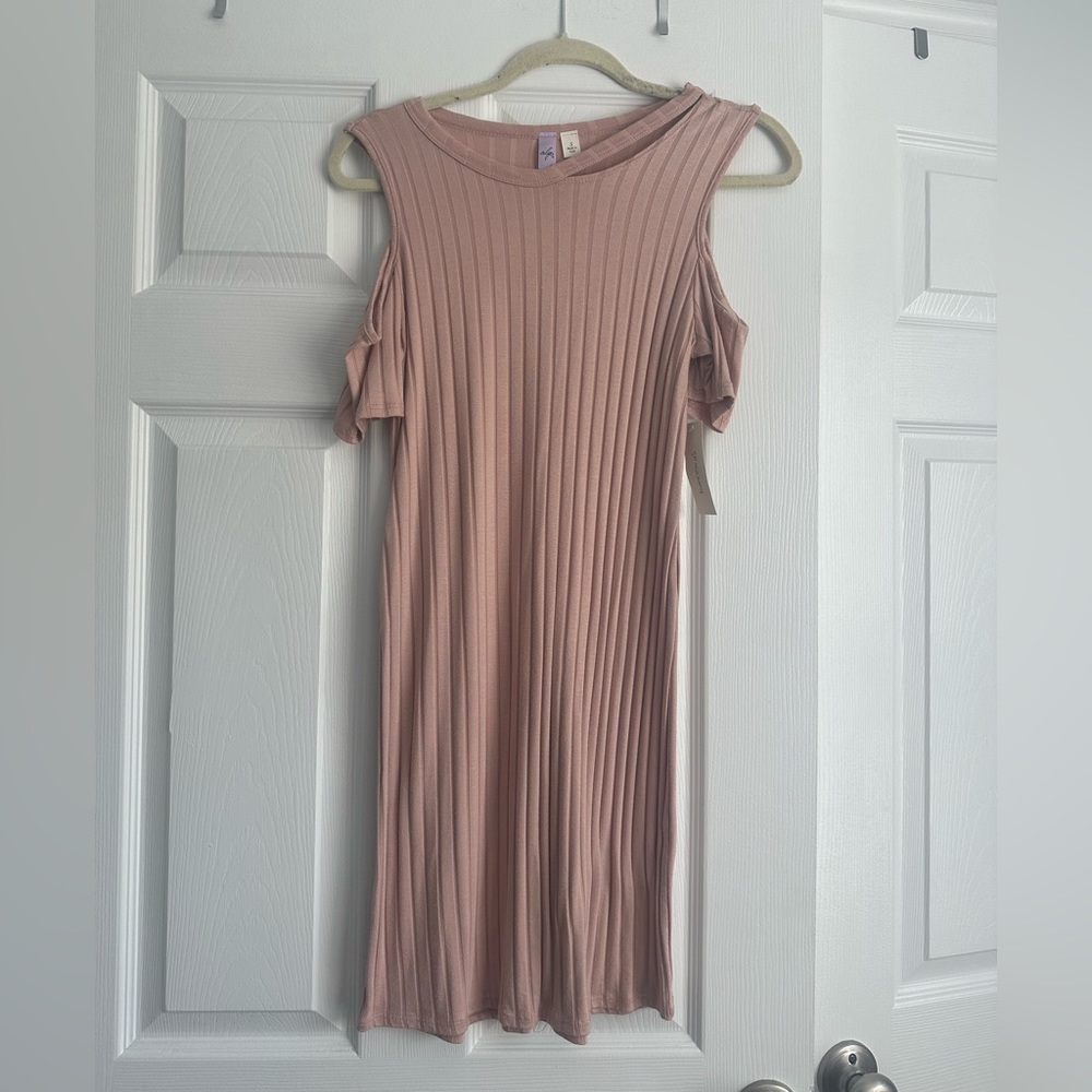 Pink rubbed dress Francesca’s, brand new with tags on!